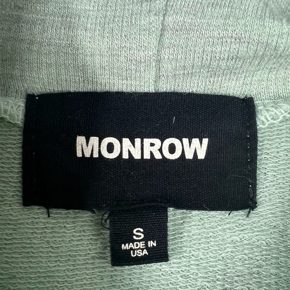 MONROW Green Super Soft Lightweight Hooded Full Zip long sleeve top Small - Picture 4 of 8